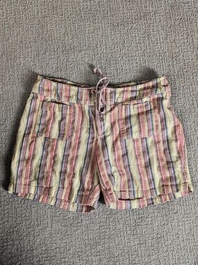 Striped Shorts in Pink, Yellow & Blue